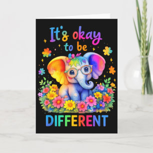 Carte Sensibilisation à l'autisme Éléphant mignon Animal