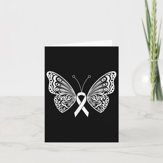 Carte Sensibilisation au cancer du poumon Blanc Ruban Pa (Devant)