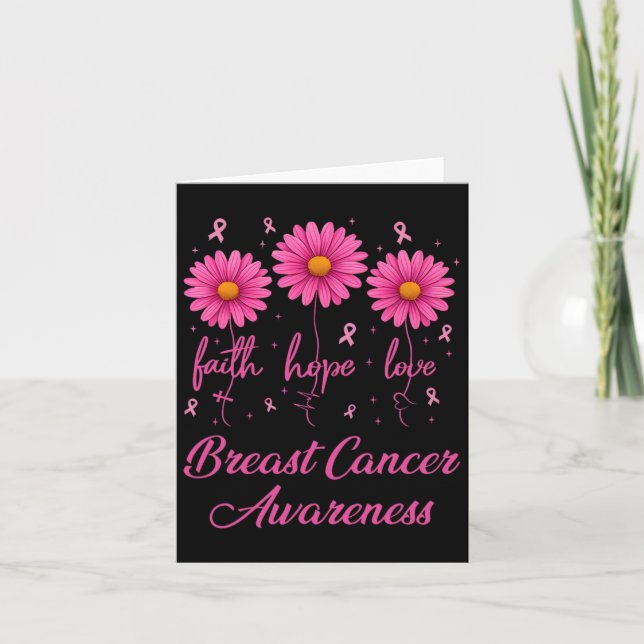 Carte Sensibilisation au cancer du sein Foi Amour Espoir (Devant)