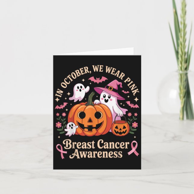 Carte Sensibilisation au cancer du sein Halloween En Oct (Devant)