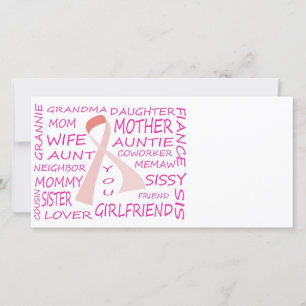 CARTE SENSIBILISATION AU CANCER DU SEIN ROSE RIBBON CONC