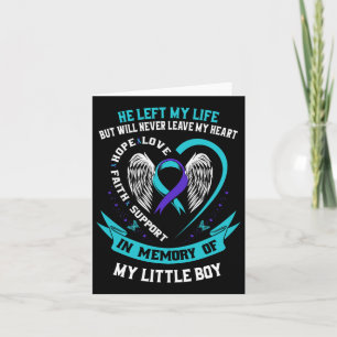Carte Sensibilisation au suicide violet sarcelle Petit g