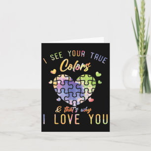 Carte Sensibilisation sur l'autisme Coeur Ruban Kindness