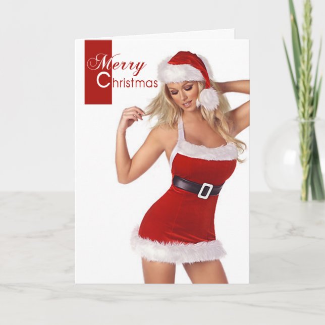 Carte sensuelle de Joyeux Noël de femme (Devant)