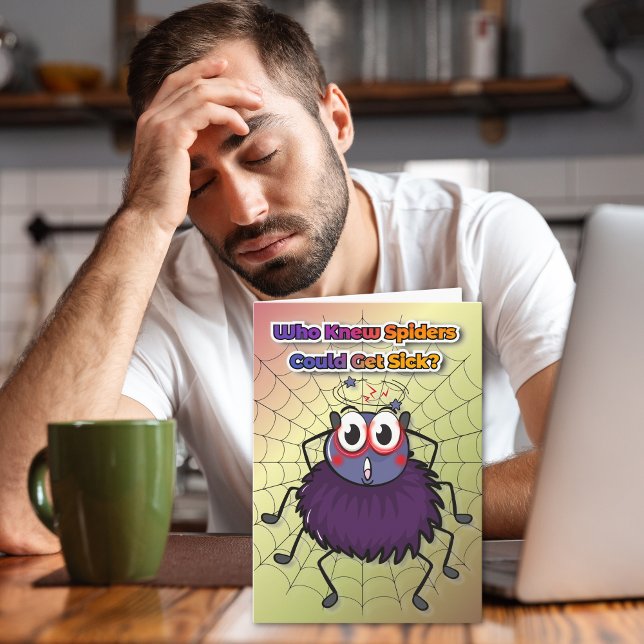 Carte Sentez-vous mieux Bientôt Humour Spider Se Bien (Créateur téléchargé)