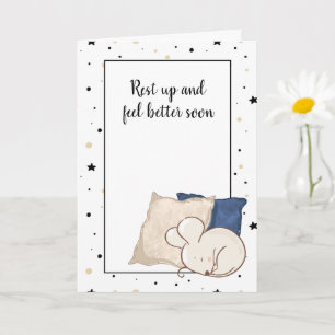 Carte Sentez-vous mieux bientôt mignonne petite souris c