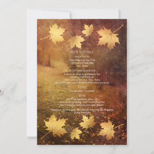 Carte sentier d'automne chute feuille  détails mariages