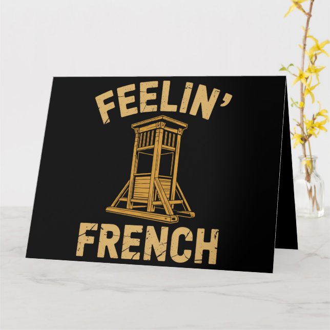 Carte Sentiment de Guillotine Vintage française (Fleur jaune)
