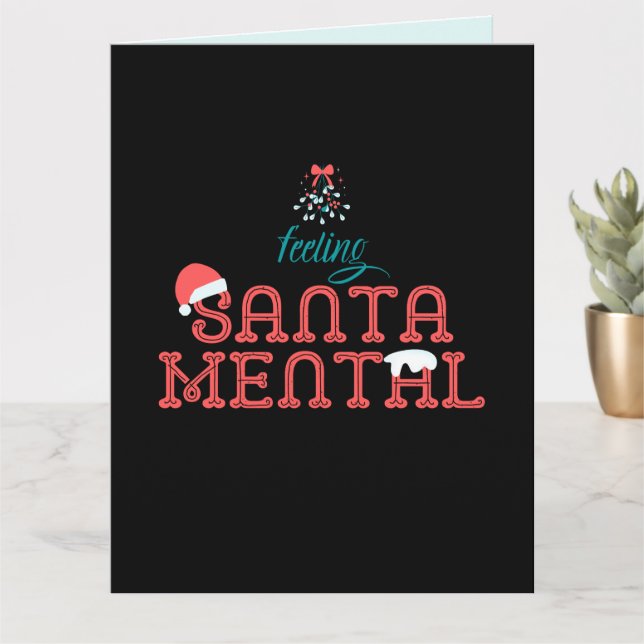 Carte Sentiment SantaMental Romantic Christmas Mistletoe (Petite plante)