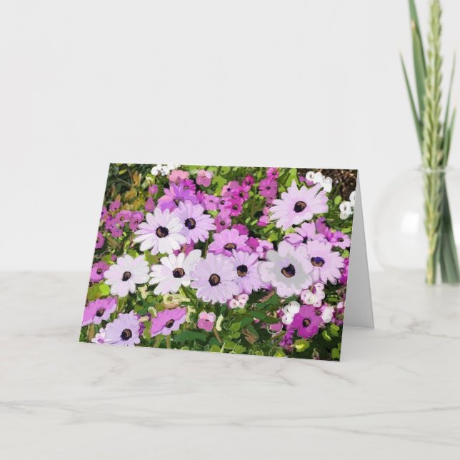 Carte Sentiments et fleurs le jour de mère (Devant)