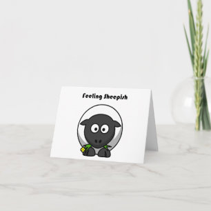 Carte Sentir Sheepish mignon Sheep Shy Drôle Cartoon