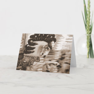 Carte Sepia Merry Horse, Anniversaire
