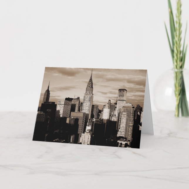 Carte Sepia New York City - Croquis (Devant)