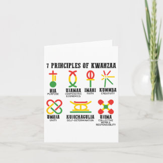 Carte Sept Principes De Kwanzaa Fier Africain-Américain