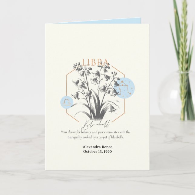 Carte Septembre à octobre Fleur de naissance Personnalis (Devant)