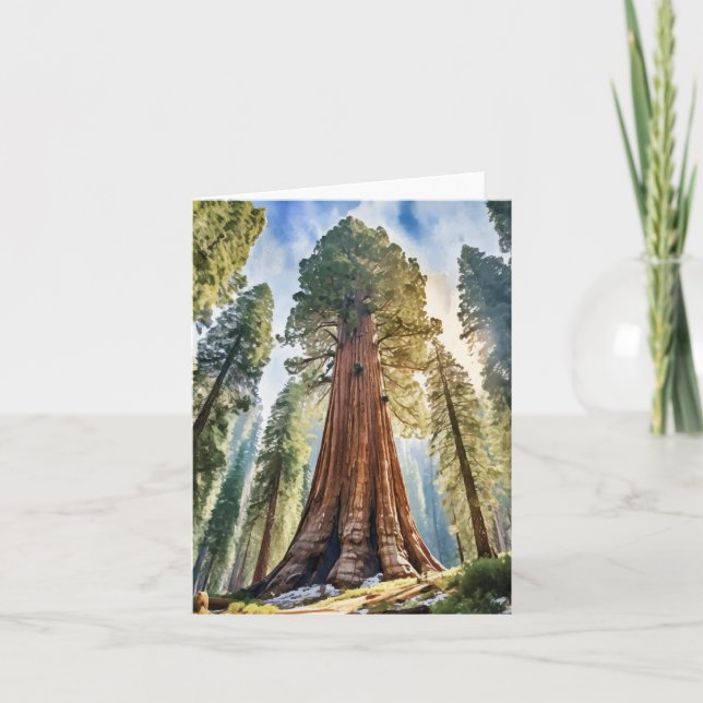 Carte Sequoia National Park California Watercolor (Devant)