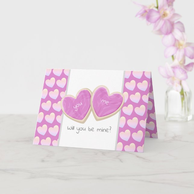 Carte sera-tu à moi cookies découpés à la Saint-Valentin (Orchidée)
