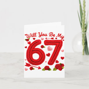 Carte Seras-Tu Mon Valentin Drôle Floral 67 Soixante-Sep