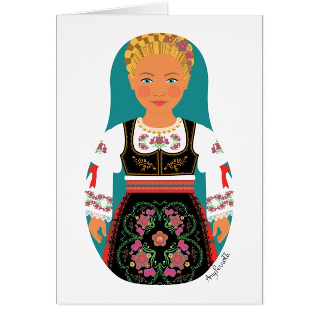 Carte Serbe Blonde Matryoshka (Devant)