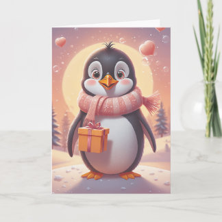Carte Serenade d'anniversaire de pingouin