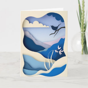Carte Sérénade d'oiseau en papier stratifié