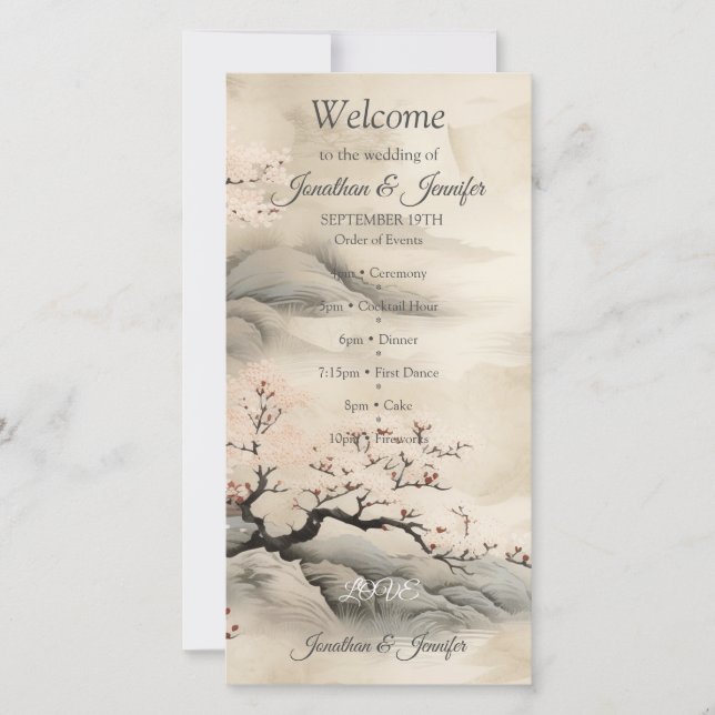 Carte Serene Tranquility Ikebana Thème japonais (Devant)