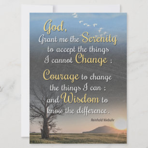 Carte Sérénité, Courage et Sagesse