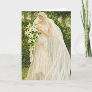 Carte Serenity in Ivory: A Bride in a Garden Reverie