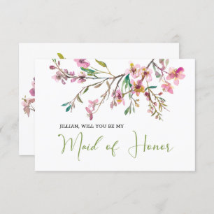 Carte Serez-vous ma femme d'honneur Cherry Blossom