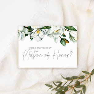 Carte Serez-vous ma Matrone d'Honneur Magnolia Blanc