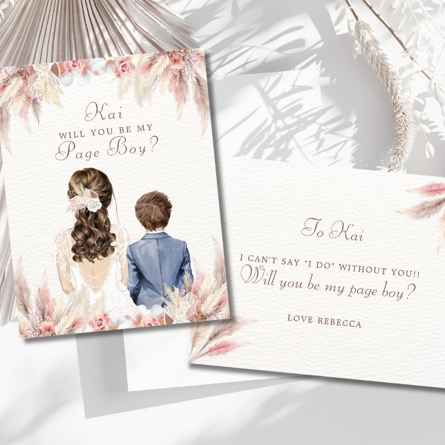 Carte Serez-Vous Ma Page Boy Proposition De Fête De Mari (Créateur téléchargé)