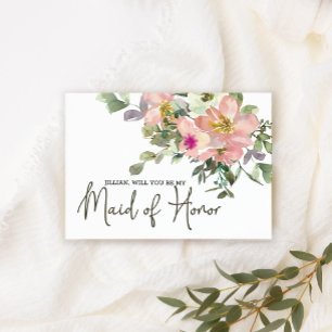 Carte Serez-vous ma servante d'honneur Époux et Blush