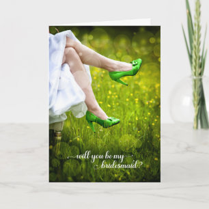 Carte Serez-Vous Mes Chaussures Mariages Vertes De Femme
