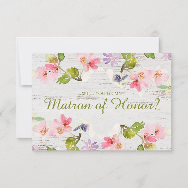 Carte Serez-vous mon chef d'honneur des fleurs roses rus (Devant)