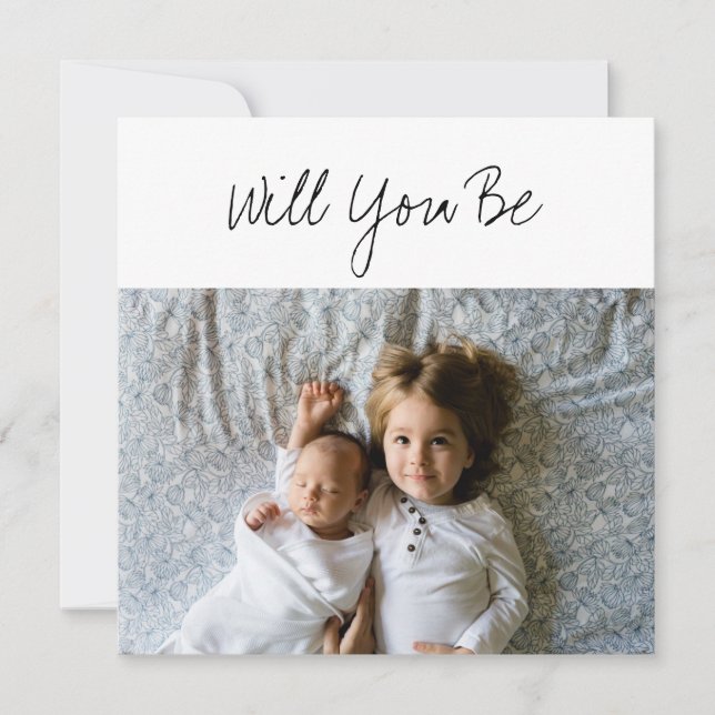 Carte Serez-vous mon DieuParent Baby & Sibling Photo (Devant)