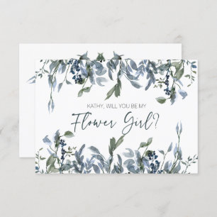 Carte Serez-Vous Mon Flower Sage Silver Green