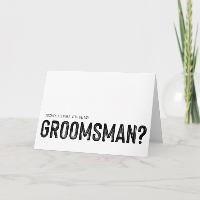 Carte Serez-Vous Mon Groomsman Proposition Demandant Au  (Devant)