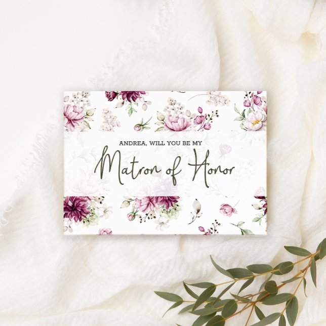 Carte Serez-vous mon maître des pivoines d'honneur rose  (Créateur téléchargé)
