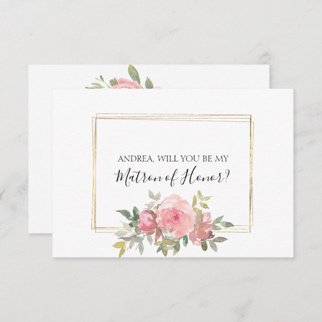 Carte Serez-vous mon mécène d'honneur rose vif (Devant / Derrière)