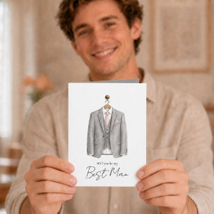 Carte Serez-Vous Mon Témoin Costume Gentleman