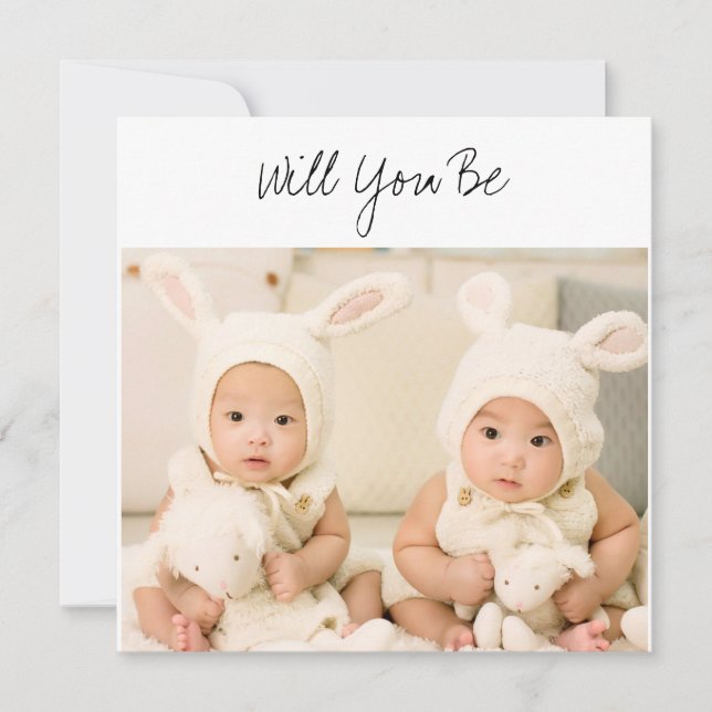 Carte Serez-vous notre DieuParent Twins Baby Photo (Devant)