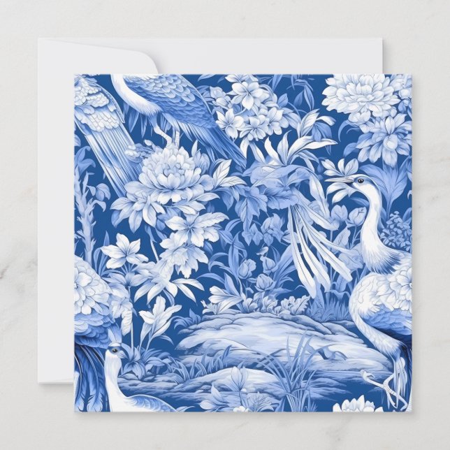Carte Série Chinoserie Bleu et Blanc Design 8 (Devant)