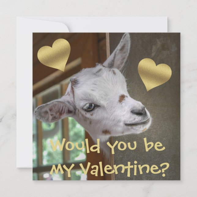 Carte Seriez-Vous Ma Saint-Valentin ? Chèvre drôle Valen (Devant)
