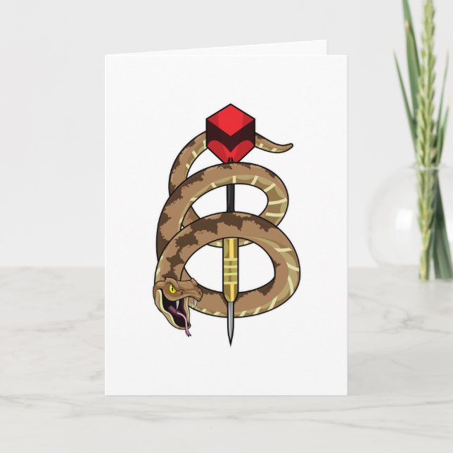 Carte Serpent aux fléchettes avec tarte (Devant)