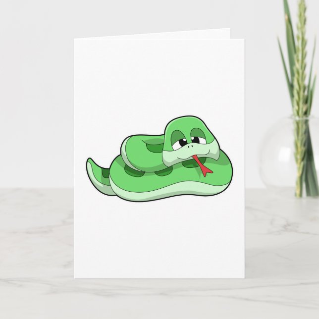 Carte Serpent avec des rideaux verts (Devant)