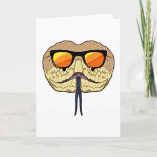Carte Serpent avec lunettes de soleil