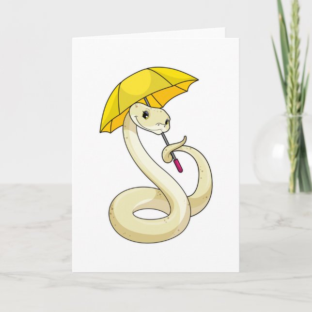 Carte Serpent avec parapluie (Devant)