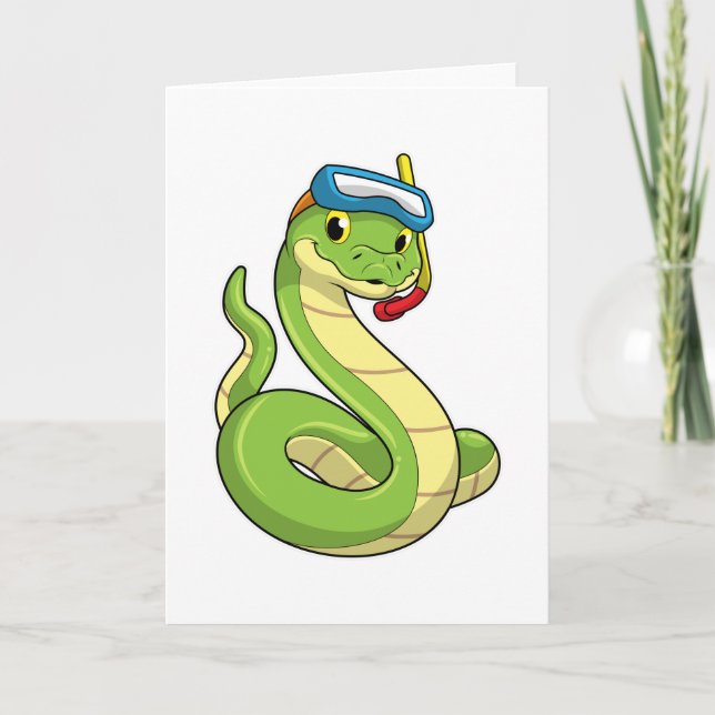 Carte Serpent comme Plongeur avec Tubette (Devant)