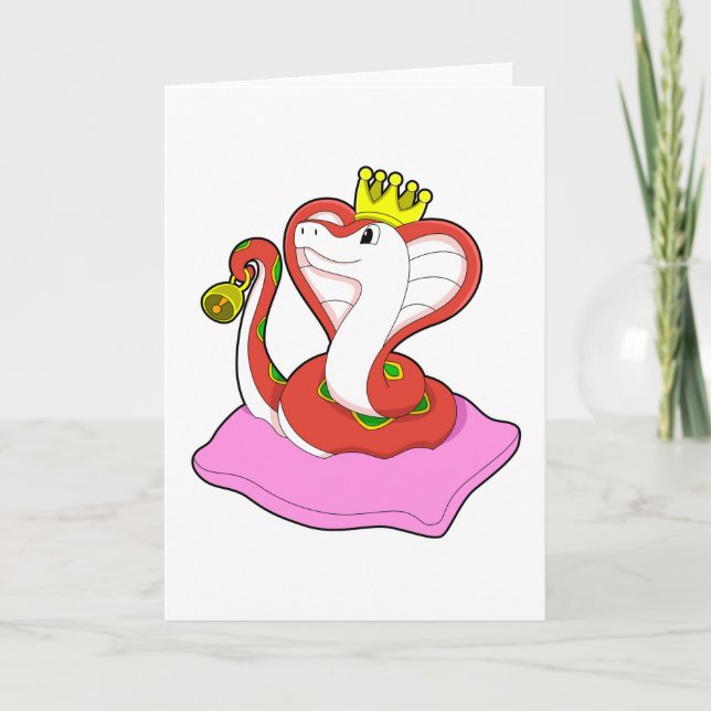Carte Serpent comme roi avec couronne (Devant)