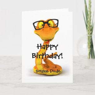 Carte Serpent Dude   Symbole zodiaque chinois mignon